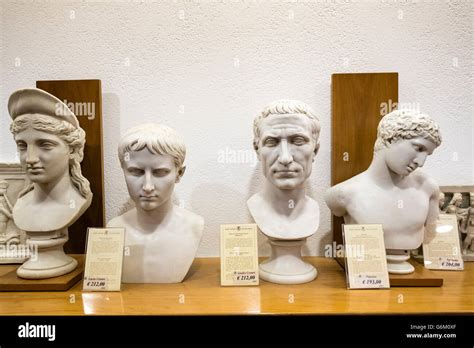 Reproduction Roman busts for sale in museum shop at the Vatican Stock ...