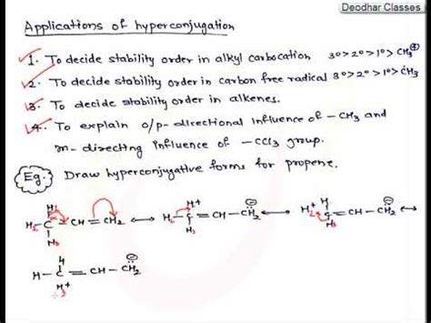 Jee Class Xi General Organic Chemistry Lecture Hyperconjugation