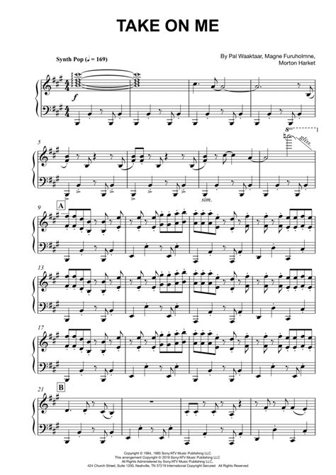 Take On Me Arr Flavio Regis Cunha By A Ha Sheet Music For Piano Solo At Sheet Music Direct