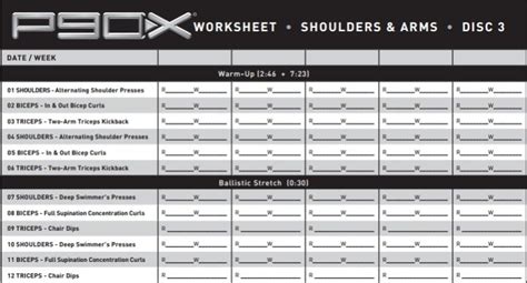 P90x Workout Sheets Disc 2 Eoua Blog