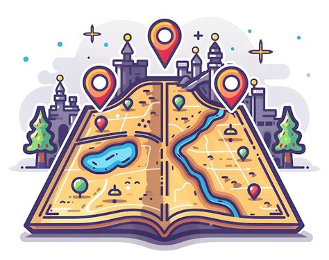 map   pin cartoon vector illustration premium ai generated image
