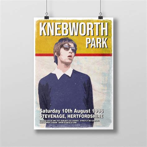 Oasis Knebworth Park Retro Style Poster Oasis Wall Art Print Etsy