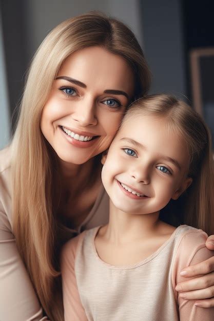 Premium Ai Image Portrait Of A Happy Mother And Daughter Spending Time Together At Home