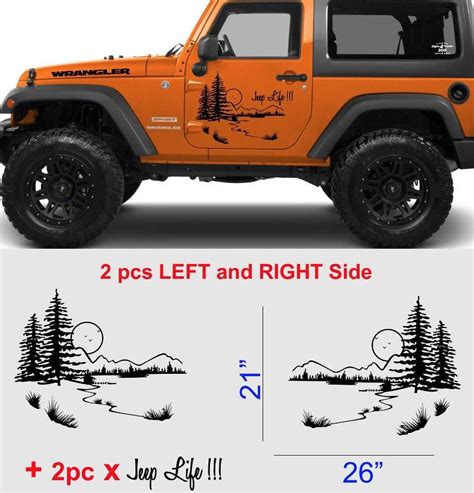 Jeep Life Vinyl Decal Graphic Side Wrangler Rubicon Sahara Jk Jku Tj