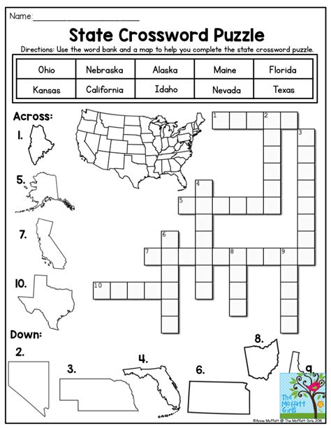 Crossword Puzzles For 3rd Graders