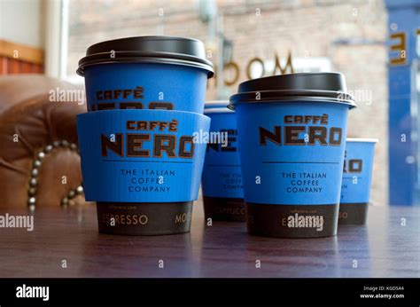 Caffe Nero Disposable Cups On Table Stock Photo Alamy