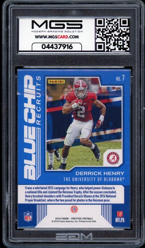 2016 Panini Prestige 7 Derrick Henry MGS GRADED 10 GEM RC Titans