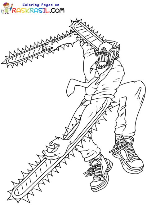 Dibujos De Chainsaw Man Para Colorear Raskrasil