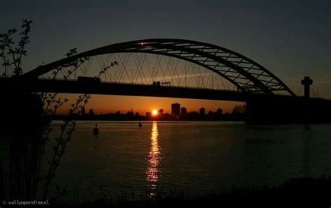 Rotterdam Zonsondergang Brienenoordbrug L Loe Rotterdam Sydney