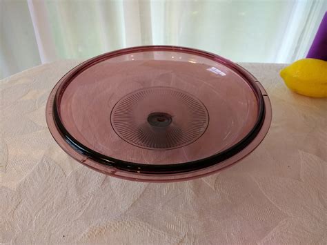 Cranberry Ribbed Vintage Pyrex Visions Range Top Pan Lid V C