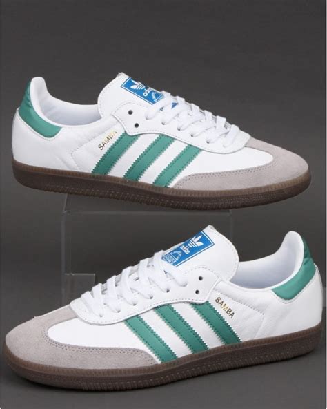 Adidas Samba Og Trainers Whitelight Green 80s Casual Classics