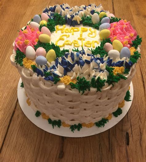 Easter Themed Cake With Basket Weave Piping