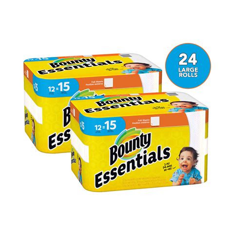 Bounty Essentials Full Sheet Paper Towels 24 Large Rolls 37000757191