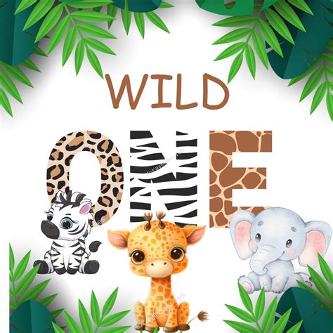 Wild One Wild One Birthday Safari Jungle Animals Kids Design