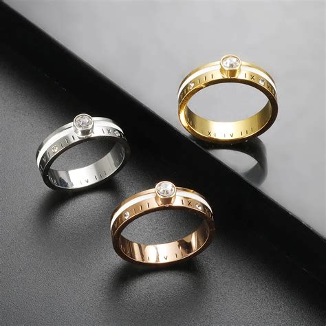 Anillo De Esmalte Con N Meros Romanos Cl Sicos Para Hombres Y Mujeres