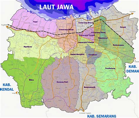 Peta Semarang Lengkap Dengan Kecamatan Dan Nama Jalan Tarunas