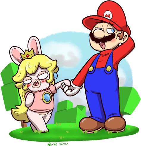 So I Like The Rabbids Game I Love Rabbid Peach Is This Rabbid Peach And Mario Clipart Large