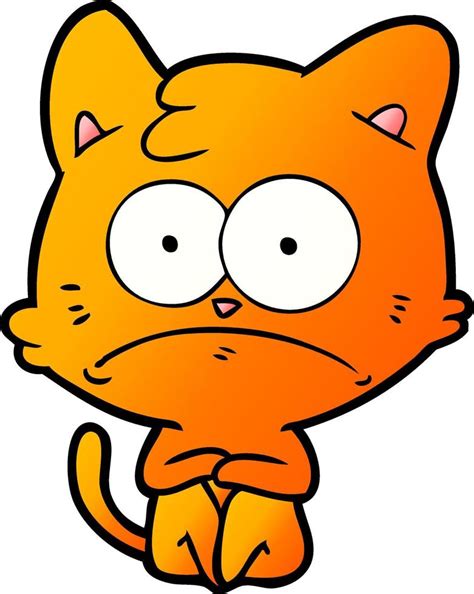 Cartoon Nervous Cat 12545747 Vector Art At Vecteezy