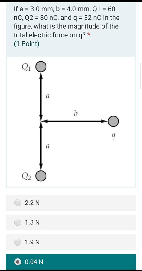 Solved If A 3 0 Mm B 4 0 Mm Q1 60 NC Q2 80 NC Chegg