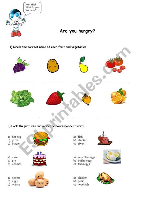 Are You Hungry Esl Worksheet By Ciellila