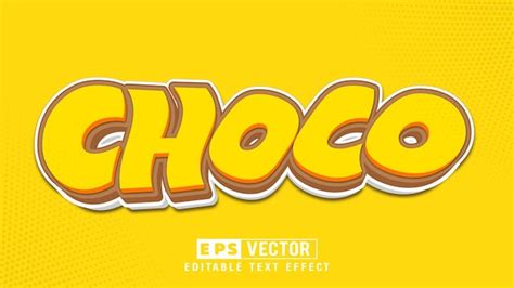 Choco D Vecteur D Effet De Texte Modifiable Avec Fond Vecteur Premium