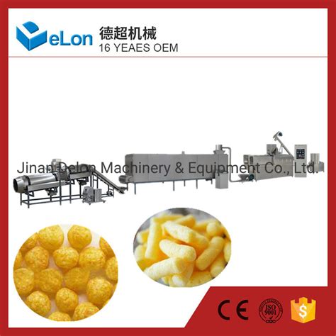 Maize Corn Chips Puffed Snacks Extruder Making Machine Production Line