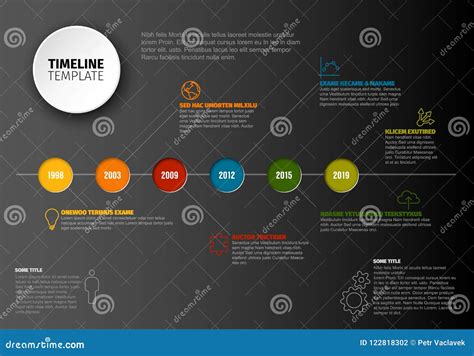 Timeline Template With Circles Vector Illustration CartoonDealer