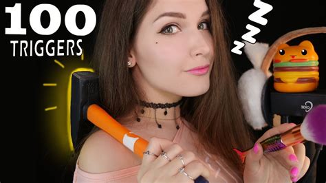 ASMR 100 TRIGGERS To Help You Sleep 1 hour 40 minutes АСМР 100