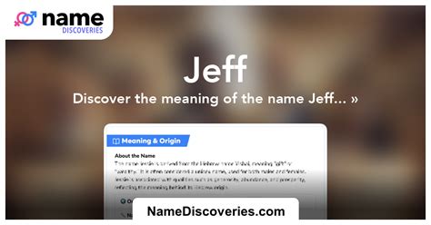Jeff - Name Meaning and Origin