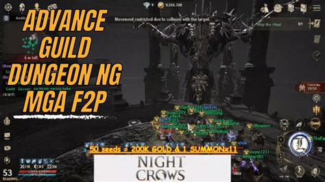 Night Crows Advance Guild Dungeon Ng Mga F P Youtube