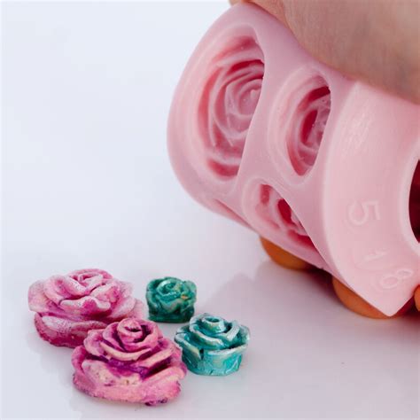 Rose Flexible Silicone Mold Makes Four Beautiful Roses At One Etsy