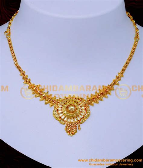 Buy Latest Simple Gold Necklace Design Imitation Jewellery