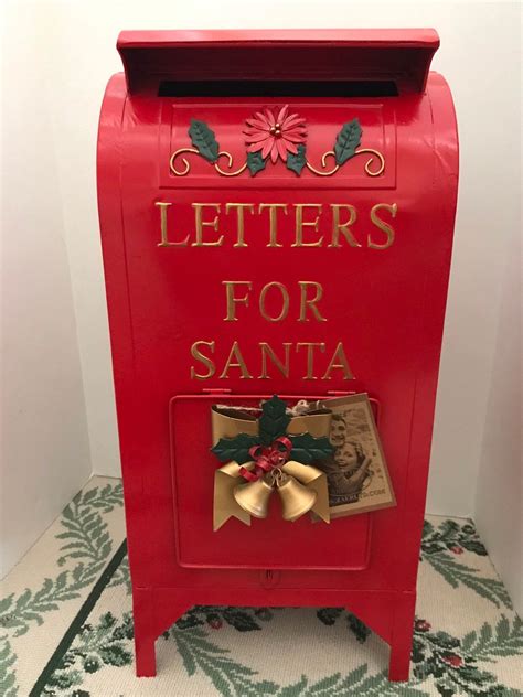 Santas Mailbox Christmas Holiday Decor North Pole Metal Etsy