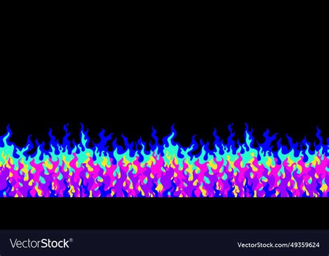 Abstract colorful flame border seamless pattern Vector Image