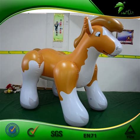 Hongyi Inflatable Horse Toy With Sph Bouncy Inflatable Brown Horse