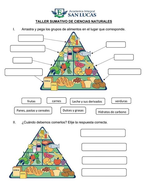 Los Alimentos Ficha Interactiva Pir Mide De Los Alimentos