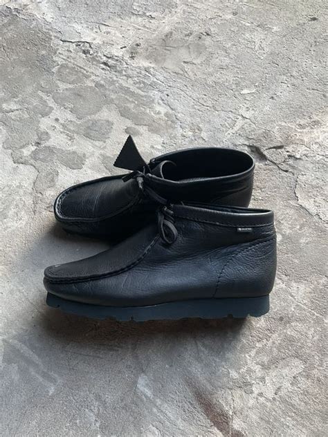 Clarks Clarks High Wallabee Gore Tex Black Leather Grailed