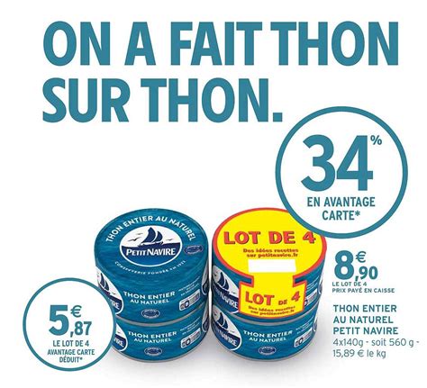 Promo Thon Entier Au Naturel Petit Navire Chez Intermarch Hyper