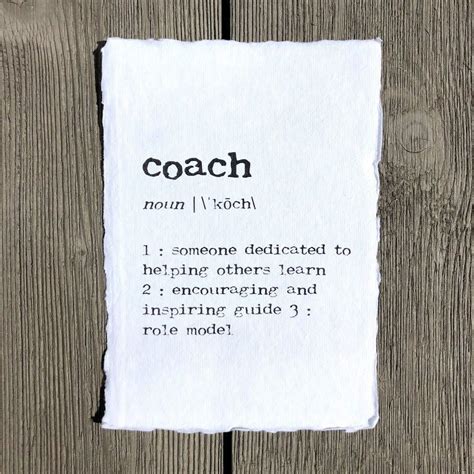 Coach Definition Print On Handmade Cotton Rag Paper This Coach