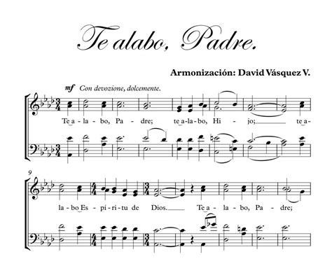 TE ALABO PADRE Partitura Coral Coro IEP