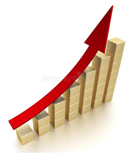 Success Business Growth Bar Graph With Arrow Stock Illustration