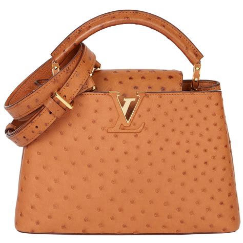 2017 Louis Vuitton Tan Ostrich Leather Capucines BB At 1stDibs Lv