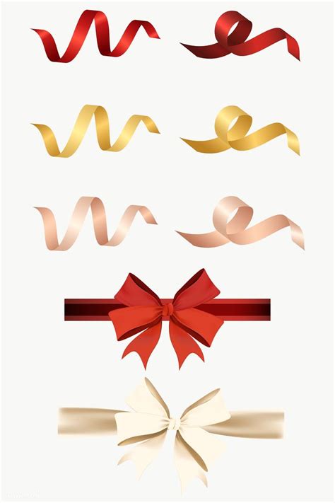 Ribbon And Bow Element Set Transparent Png Premium Image By Rawpixel