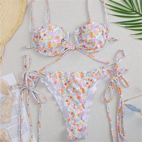 Swim New White Floral Bikini Poshmark