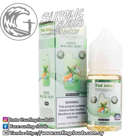 Pod Juice Salt Jewel Malib Mint Surfing Clouds