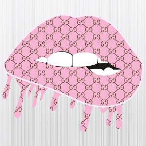 Pink Drip Lips Gucci Pattern Svg Gucci Pattern Sexy Drip Lips Png