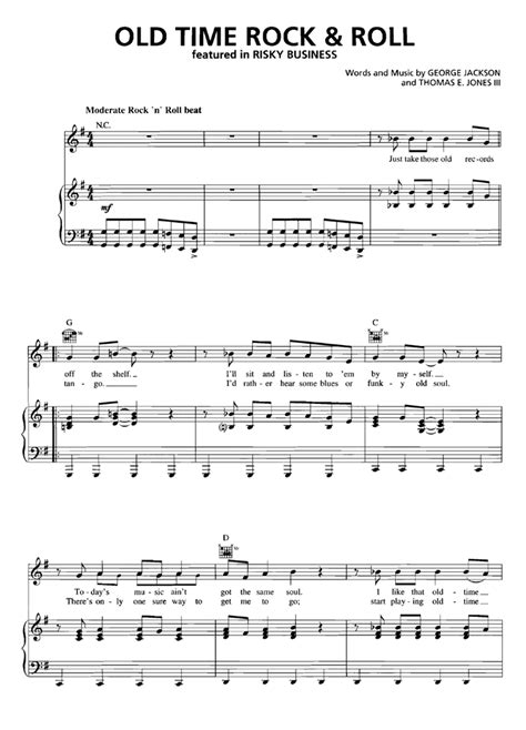 Old Time Rock And Roll Piano Sheet Music Easy Sheet Music