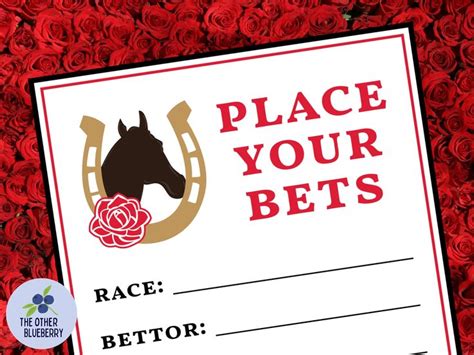 Kentucky Derby Betting Cards With Sign Printable Kentucky Derby Party