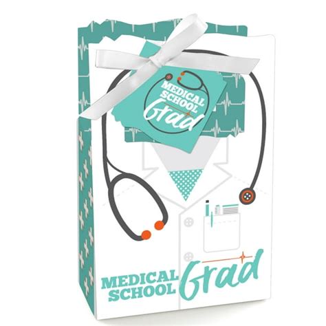 Medical School Grad Doctor Graduation Party Favor Boxes Set Of 12