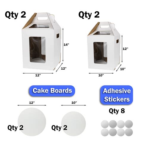 Buy Tall Cake Boxes With Window And Cake Boards Tiered Cake Box In 2